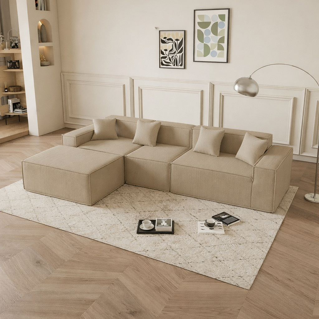 Cube Sofá Modular 3 Plazas + Puff