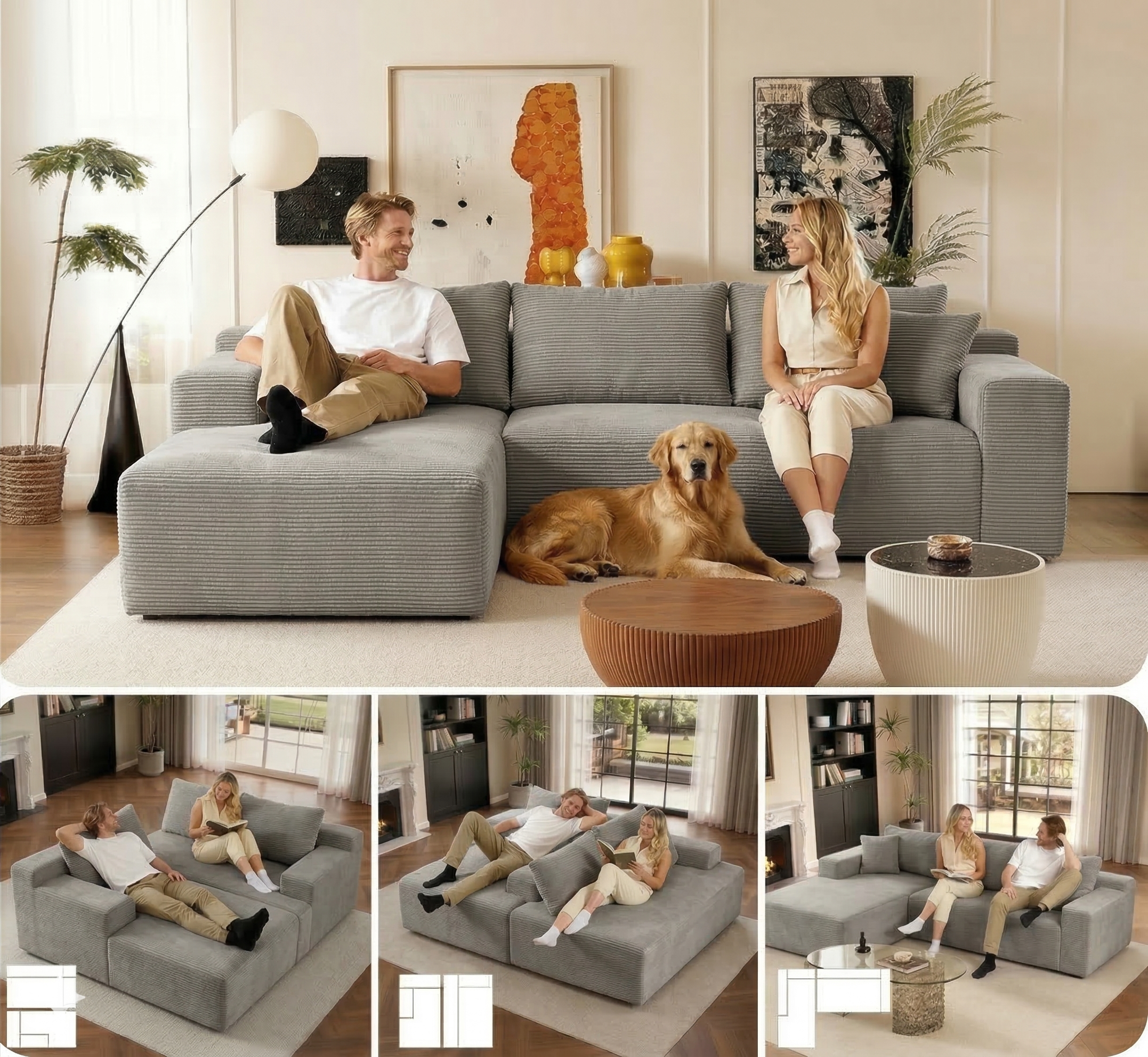 Chic Sofá Chaiselongue Derecha