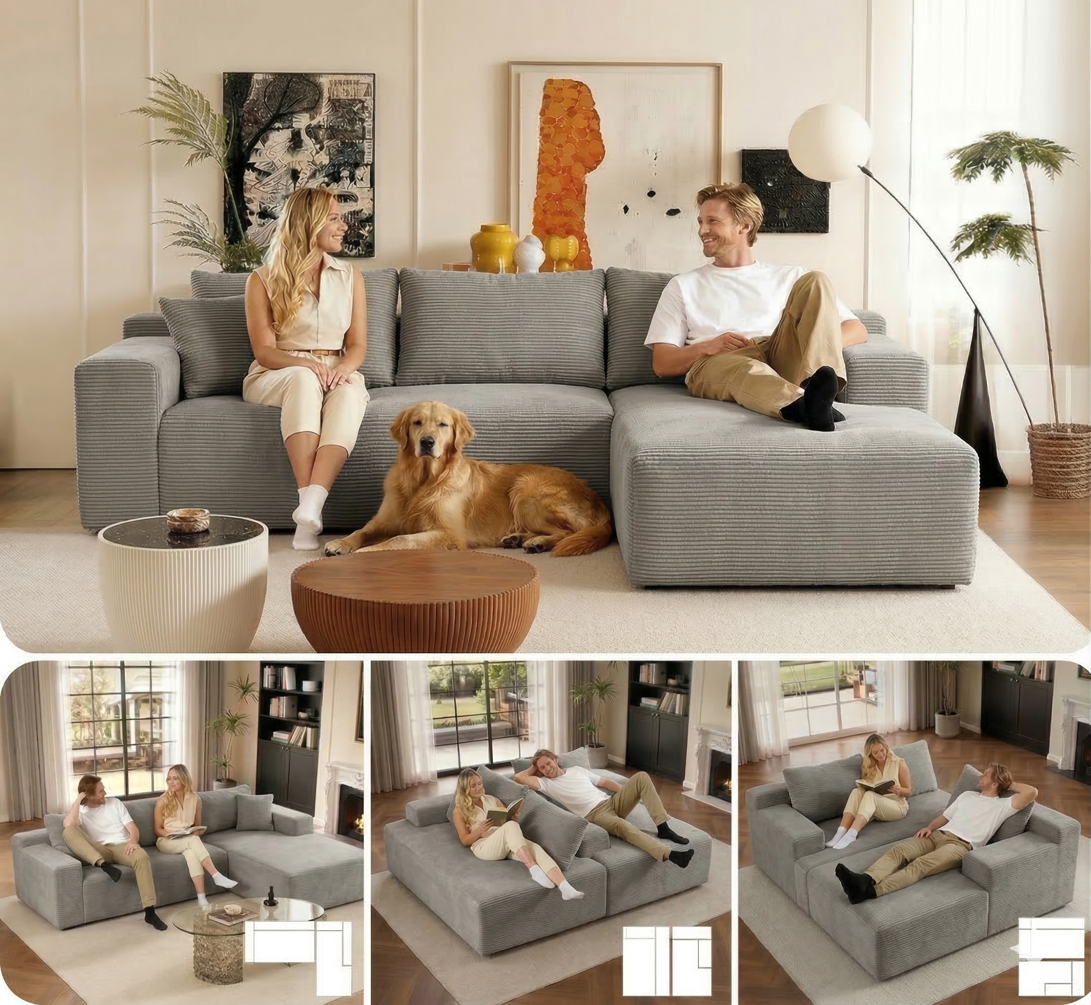 Chic Sofá Chaiselongue Izquierda