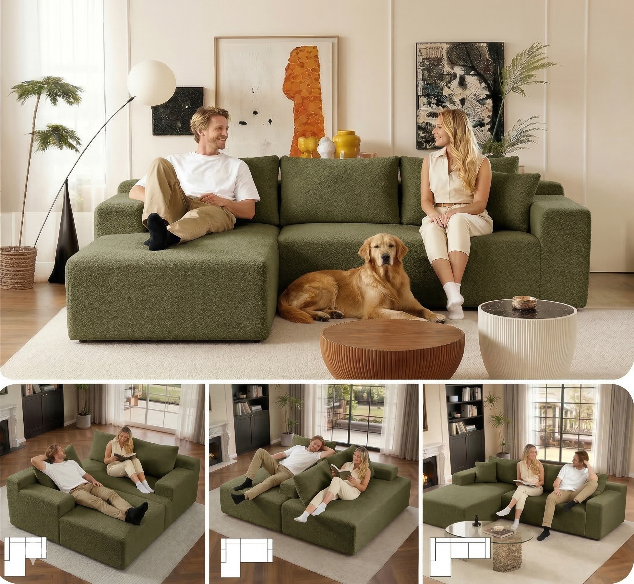 Chic Sofá Chaiselongue Derecha