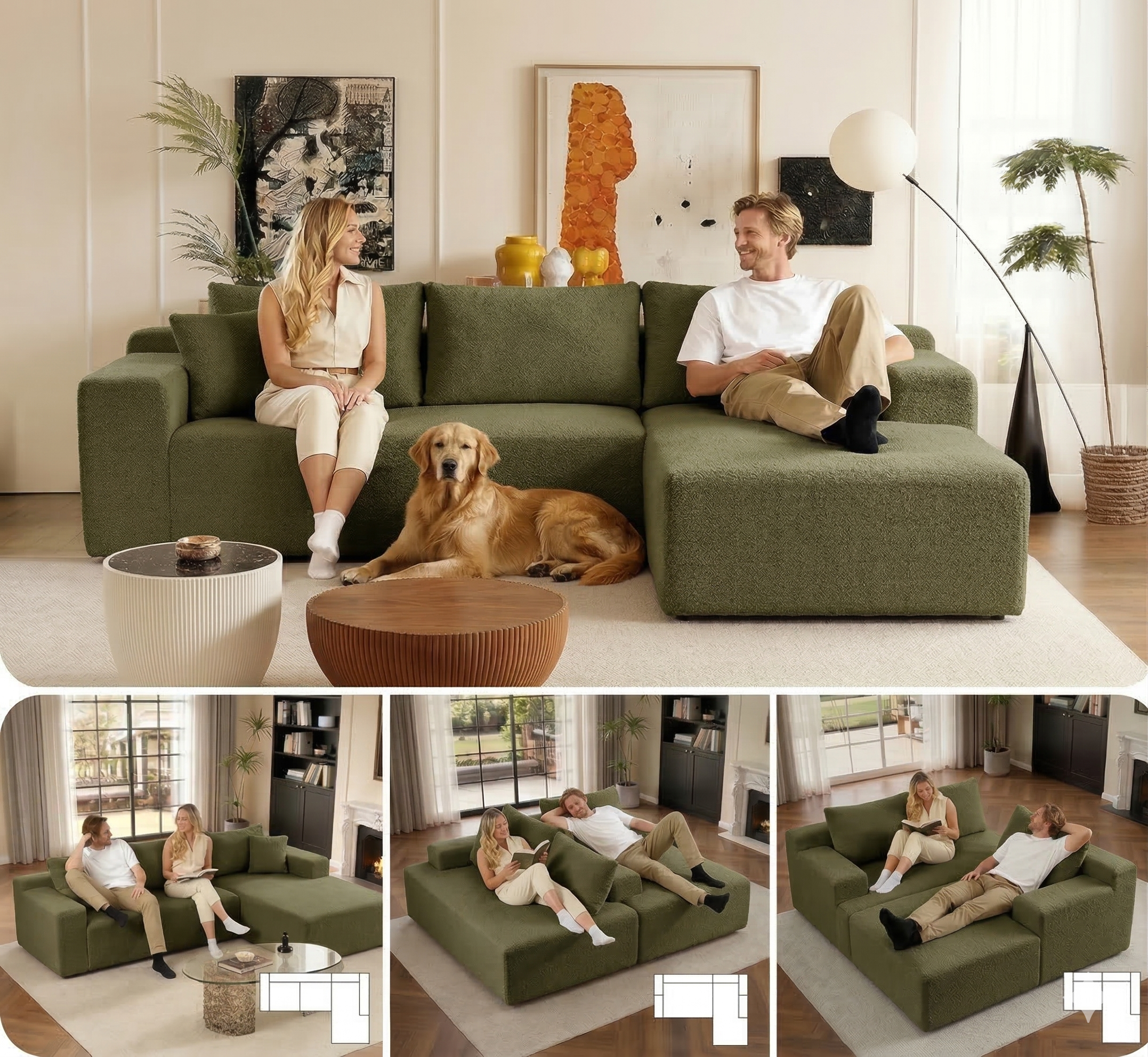 Chic Sofá Chaiselongue Izquierda