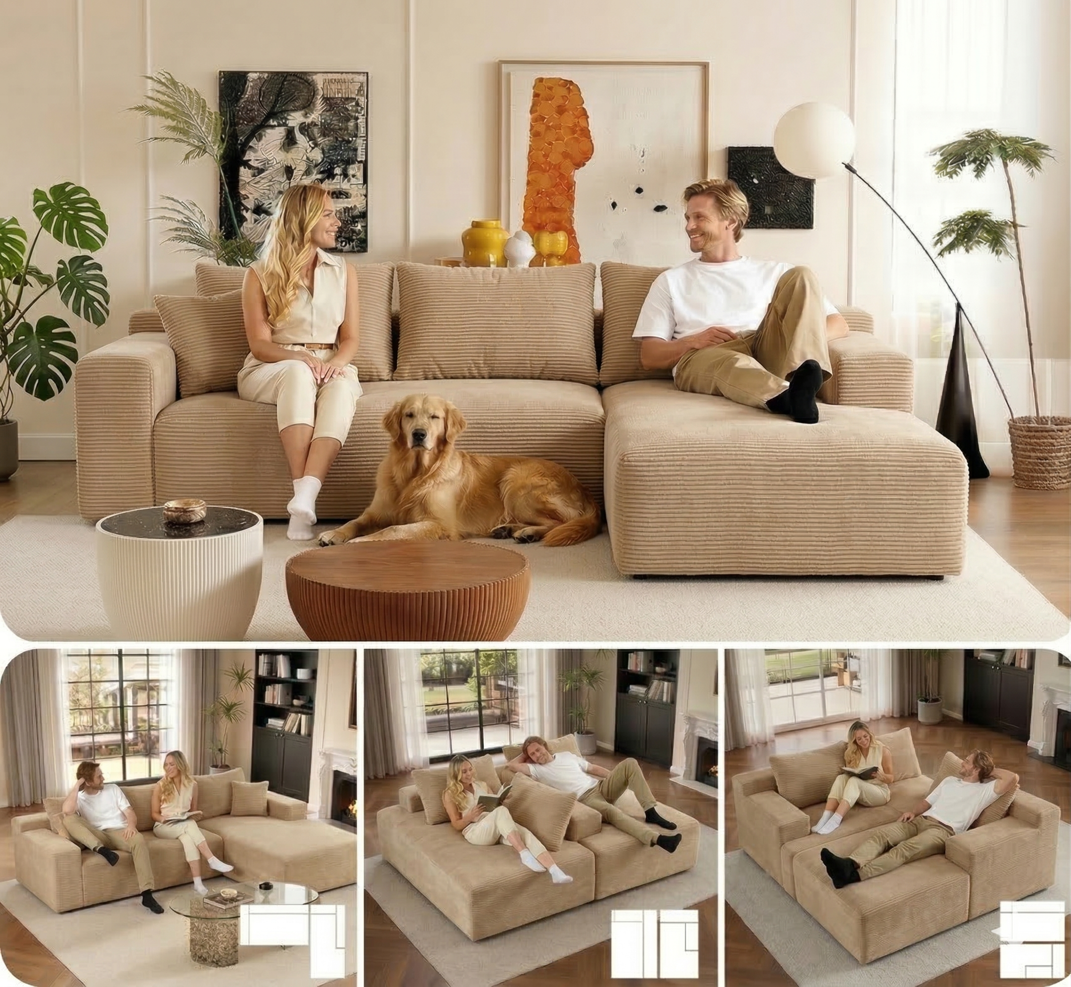 Chic Sofá Chaiselongue Izquierda