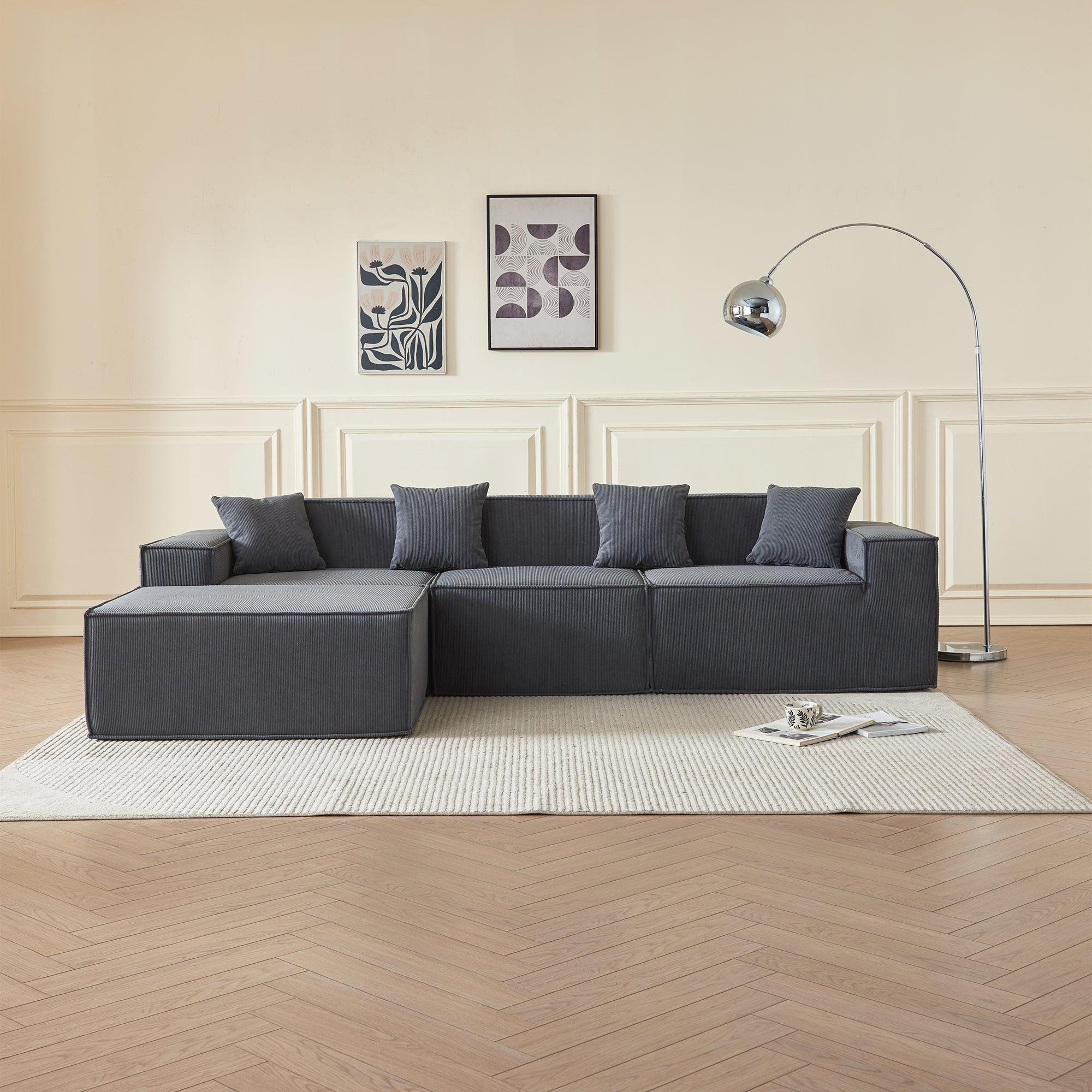 Cube Sofá Modular 3 Plazas + Puff