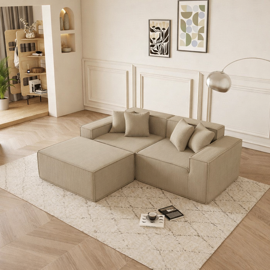 Cube - Sofá Modular 2 Plazas + Puff