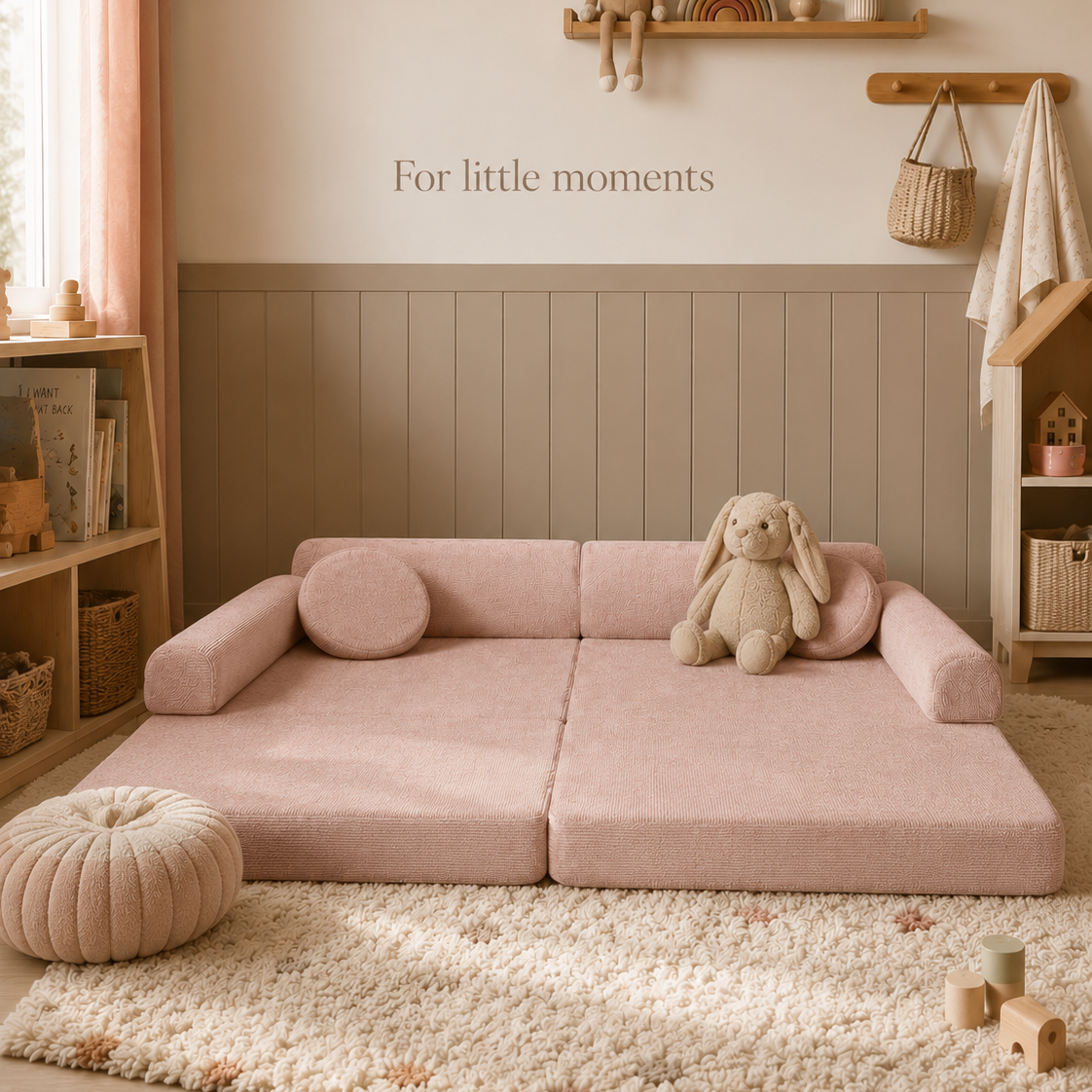 Sofá Infantil Modular 160 cm – Pana Rosa