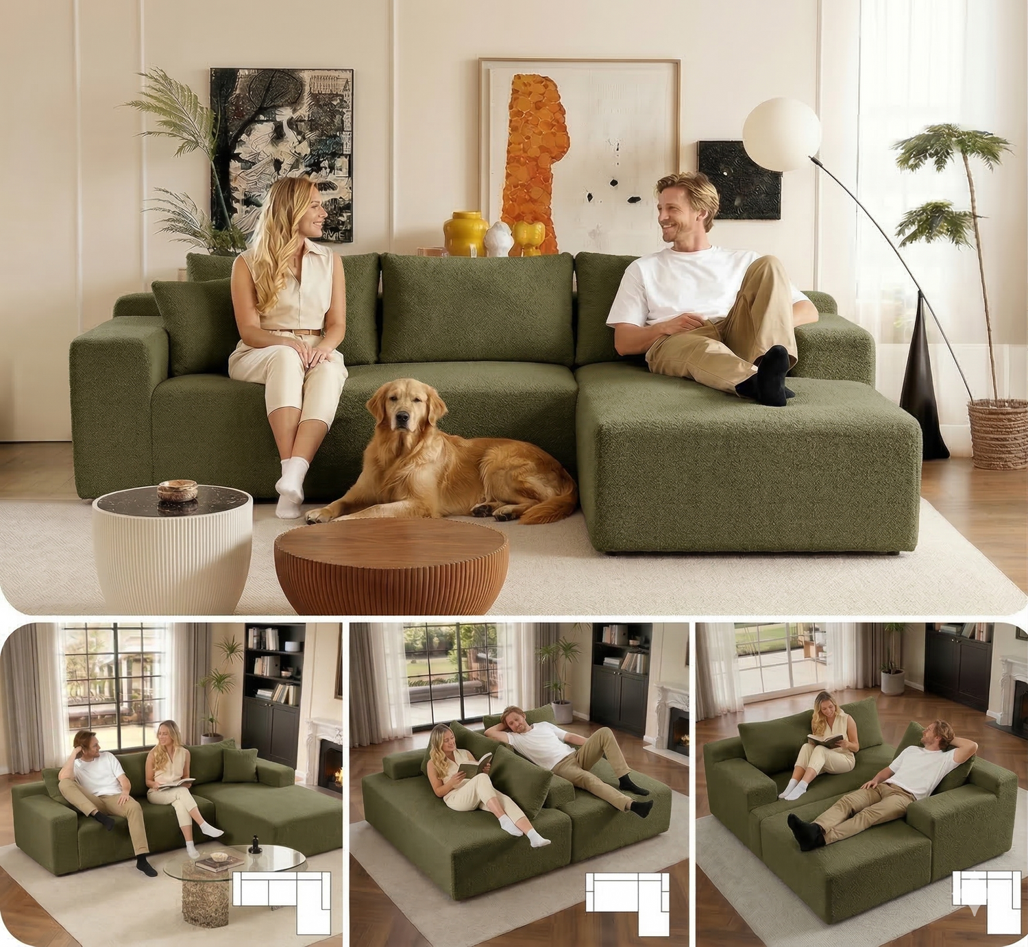 Chic Sofá Chaiselongue Izquierda