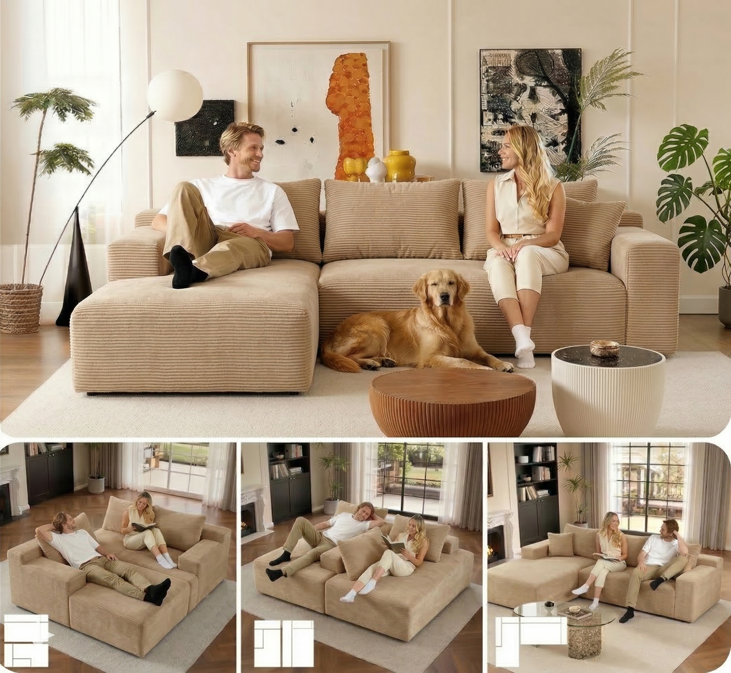 Chic Sofá Chaiselongue Derecha