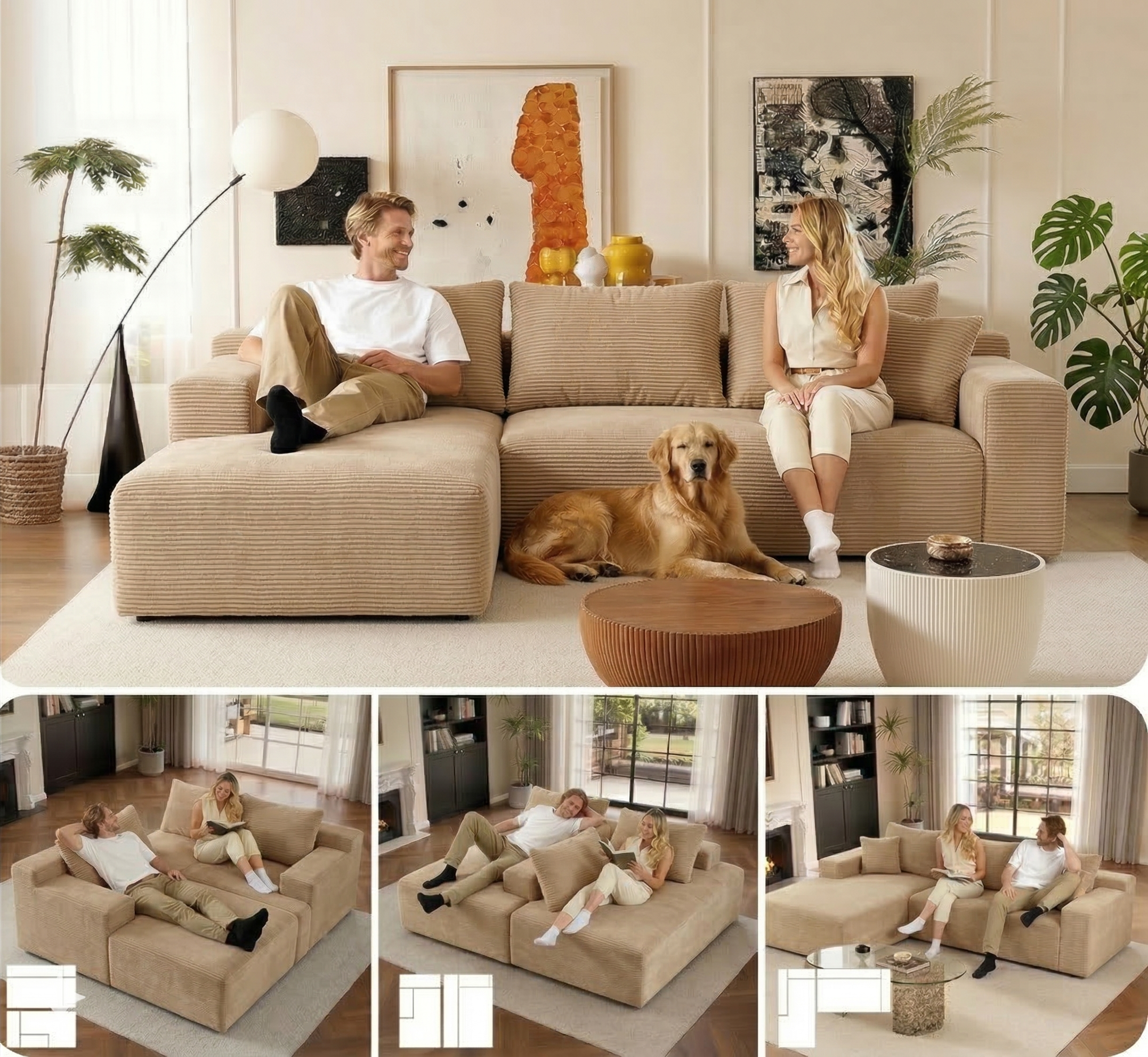 Chic Sofá Chaiselongue Derecha