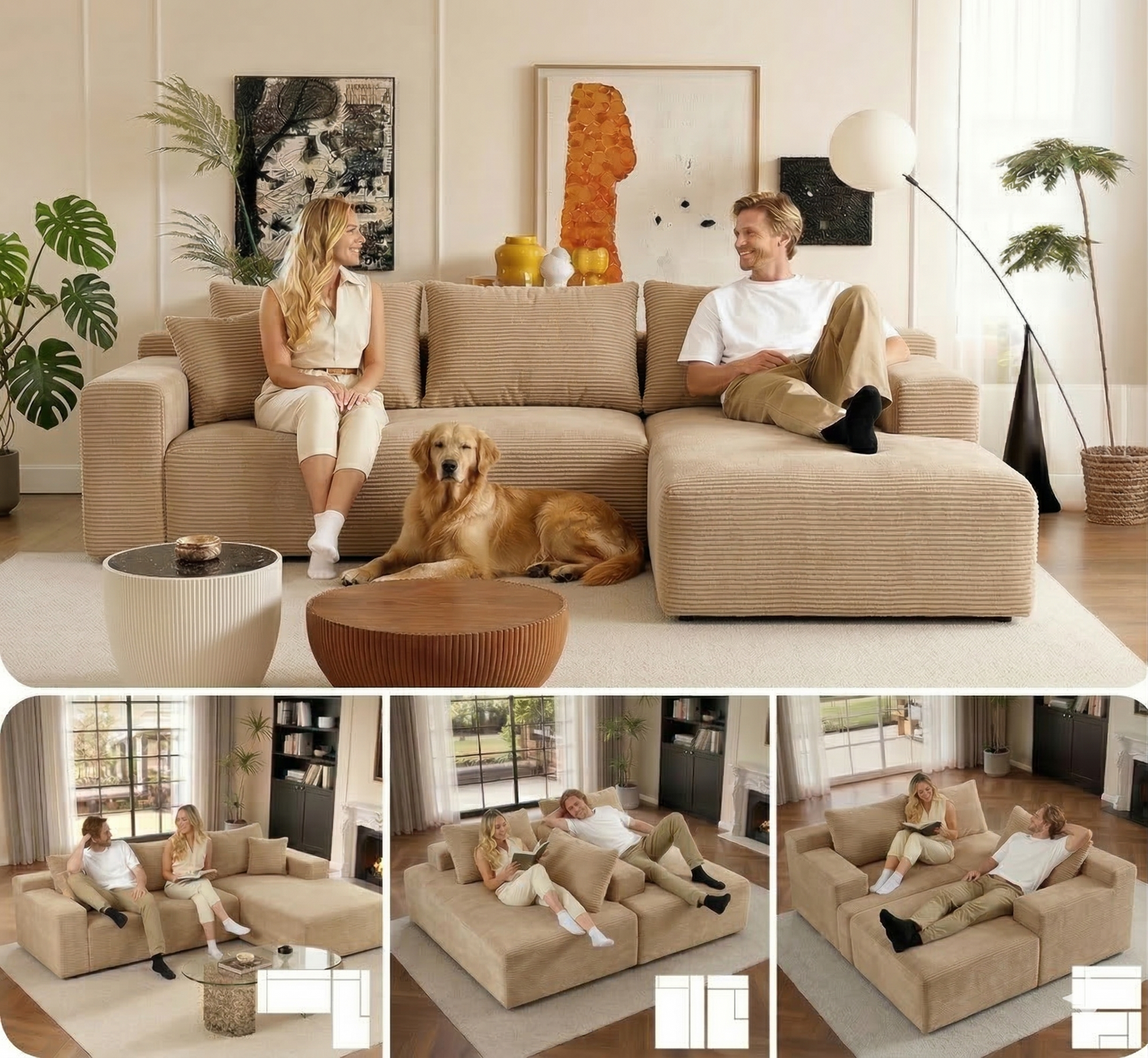 Chic Sofá Chaiselongue Izquierda